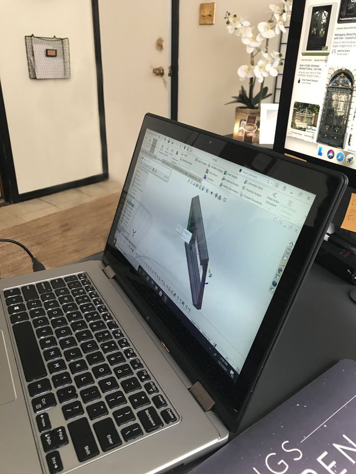 3D Model on computer screen