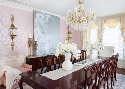 dining room with dark wooden table