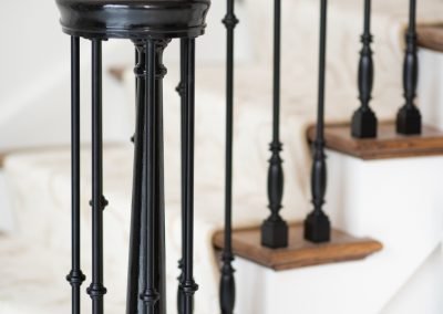 up close shot of stair railing